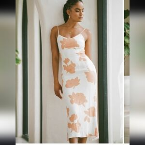 Sabo Avani Midi Dress White Orange XS